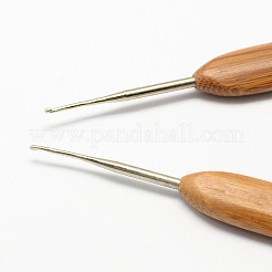 竹ハンドル鉄かぎ針編みのフック針  ペルー  ピン：1.25mm  133~136x13x7mm&nbsp;TOOL-R034-1.25mm