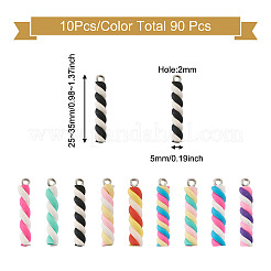 90Pcs 9 Colors Handmade Polymer Clay Pendants&nbsp;CLAY-CD0001-08