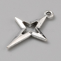 チベット風ペンダント合金中空ペンダント  スター  アンティークシルバー  27.5x17x2.5mm  穴：1.8mm&nbsp;FIND-WH0260-35B-AS
