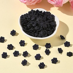 透明なアクリルビーズ  艶消し  花  ブラック  11x4.5mm  穴：1mm  PLの卸売561&nbsp;X-PL561-12