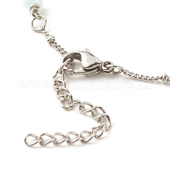 Natural Dyed White Jade & Malaysia Jade Anklets for Women&nbsp;AJEW-AN00476-01
