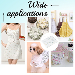 綿織物  服装アクセサリー  花模様の長方形  ホワイト  1500x1300~1350x0.5mm&nbsp;DIY-WH0933-30A