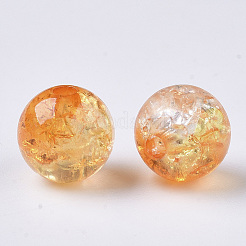クリアクラックアクリルビーズ  ラウンド  砂茶色  10mm  穴：2mm  943個/約500g&nbsp;LS-CACR-N002-08