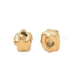304ステンレススチールビーズ  スター  イオンプレーティング（ip）  18KGP本金メッキ  4x3.5x4.5mm  穴：1.5mm&nbsp;STAS-D204-52G