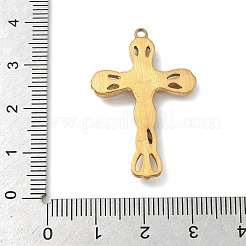 304ステンレスペンダント  イエスと交差  ゴールドカラー  34.5x22.5x4mm  穴：1.6mm&nbsp;STAS-G374-04G-03