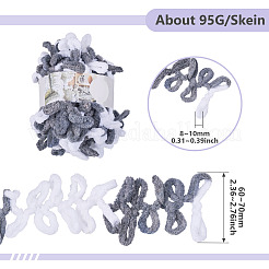 ポリエステル糸  DIY編み物用ソフトコートスカーフ  グレー  40x5mm  約95g/かせ  7 M&nbsp;YCOR-TAC0001-03C