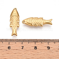 304ステンレスペンダント  イオンプレーティング（ip）  イワシのチャーム  18KGP本金メッキ  24x7.5x3.5mm  穴：1mm&nbsp;STAS-N109-130G