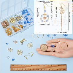 Snowflake Alloy & Glass Dangle Earring Making Kits&nbsp;DIY-SC0026-98