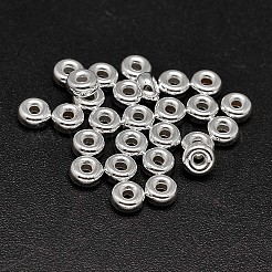 ロンデル 925 スターリングシルバー スペーサー ビーズ  銀  5x3mm  穴：2mm  約102個/20g&nbsp;STER-F019-01C
