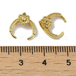 Flower Rack Plating Brass Micro Pave Cubic Zirconia Pinch Bails&nbsp;KK-P246-02G