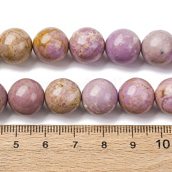 天然レピドライト/パープルマイカストーンビーズ連売り  ラウンド  12.5~13mm  穴：1mm  約31個/連  15.35''（39センチメートル）&nbsp;G-K401-A01-12mm