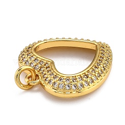 Brass Micro Pave Clear Cubic Zirconia Pendants&nbsp;ZIRC-J025-59G