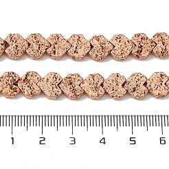 Electroplated Natural Lava Rock Beads Strands&nbsp;G-H303-A09-RG01