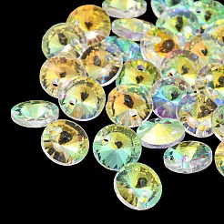 ガラスチャーム  多面カット  コーン  クリアAB  8x4mm  穴：1~1.2mm&nbsp;RGLA-L026-A22