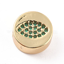 Rack Plating Brass Micro Pave Cubic Zirconia Beads&nbsp;ZIRC-C035-25G