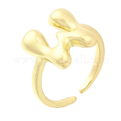 Rack Plating Brass Open Cuff Rings&nbsp;RJEW-S394-01G-W