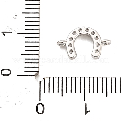 Brass Micro Pave Clear Cubic Zirconia Horseshoe Connector Charms&nbsp;KK-H527-09P