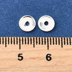フラットラウンド真鍮ビーズ  ラックめっき  無鉛の  長持ちメッキ  銀  6x1mm  穴：1.4mm&nbsp;KK-L230-04S