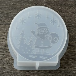 Diyのシリコーンキャンドル型  クリスマステーマの樹脂鋳造型  UVレジン用  エポキシ樹脂工芸品作り  ホワイト  78x77x26mm&nbsp;LS-DIY-A055-02A