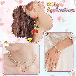 40個8スタイルアロイエナメルペンダント  チェリーチャーム  ファイヤーブリック  11.5~20.5x10~24x1.5~7mm  穴：1.4~2.5mm  5個/スタイル&nbsp;ENAM-CJ0006-93