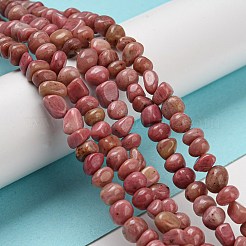 天然ロードクロサイトビーズ連売り  タンブルストーン  ナゲット  3~7.5x4.5~6x3~6mm  穴：1mm  約61~66個/連  15.16''~15.35''（38.5~39センチメートル）&nbsp;G-F465-52