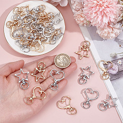 32Pcs 4 Styles Alloy Swivel Snap Hook Clasps&nbsp;FIND-HY0005-36