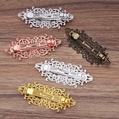 Vintage Hair Accessories Iron Hair Barrette Findings&nbsp;OHAR-PW0001-035P