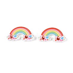 樹脂カボション  レインボー  カラフル  28x15x5mm&nbsp;CRES-T005-78
