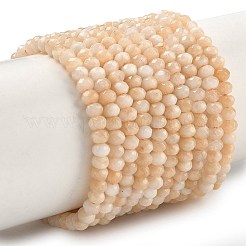 染め天然マレーシアジェイド翡翠ロンデルビーズ連売り  多面カット  ライトサーモン  4x2~3mm  穴：1mm  約110~115個/連  14インチ&nbsp;G-E316-2x4mm-36