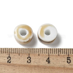 手作りの陶器ビーズ  フラットラウンド  ビスク  9.5~10x6mm  穴：3mm&nbsp;PORC-L080-C07