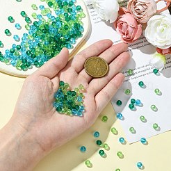 透明なガラスビーズ3色  ファセットロンデル  海をテーマにしたジュエリー作りに  ミックスカラー  4x3mm  穴：0.4mm  約113~115個/連  41~42cm  1本/色&nbsp;EGLA-TZ0001-02A