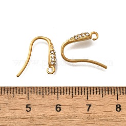 304ステンレススチールラインストーンピアスフック  DIYイヤリングアクセサリー  18KGP本金メッキ  15.5x14x3.5mm  穴：1.6mm&nbsp;STAS-D310-01G-01