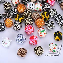 Colorful Pattern Printed Silicone Focal Beads&nbsp;LS-SI-JX0022A-03