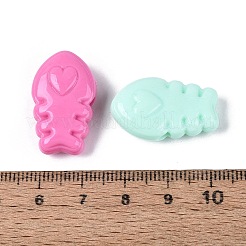 不透明なプラスチックビーズ  ハート模様の魚の骨  ミックスカラー  25.5x15.5x8.5mm  穴：2.8mm  約247個/500g&nbsp;KY-N025-22