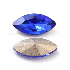 ガラスラインストーンカボション  ポインテッドバック＆シルバーバックメッキ  馬の目  カプリブルー  10x5x3mm&nbsp;GGLA-P002-03A-06