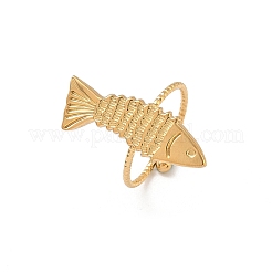 Adjustable 304 Stainless Steel Cuff Open Rings&nbsp;RJEW-D343-01G