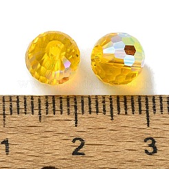 Ab色のメッキガラスビーズ  多面カットラウンド  ゴールド  8x7mm  穴：1.5mm&nbsp;EGLA-P059-02A-AB09