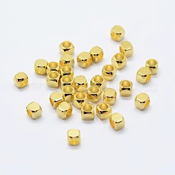 Cube Brass Spacer Beads&nbsp;KK-L015B-01