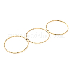 304ステンレススチール製マルチ連バングル  女性用プレーンバングル  ゴールドカラー  内径：2.34インチ（5.95cm）&nbsp;BJEW-K271-02G