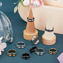 18Pcs 18 Styles 201 Stainless Steel Grooved Finger Ring Settings&nbsp;RJEW-SC0001-41