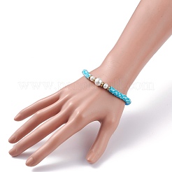 Handmade Polymer Clay Heishi Beads Stretch Bracelet&nbsp;BJEW-JB07453