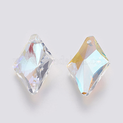 K9ガラスラインストーンチャーム  模造オーストリアのクリスタル  多面カット  菱形  日照  27x17x8.5mm  穴：1.6mm&nbsp;GLAA-K034-I03