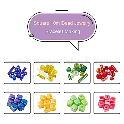 Cube & Seed Beads Kit for DIY Jewelry Making&nbsp;DIY-YW0004-83B