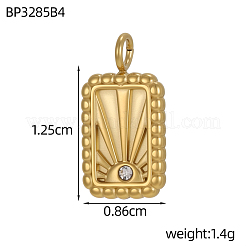 304 Stainless Steel Pave Cubic Zirconia Charms&nbsp;CU-OY001-25G