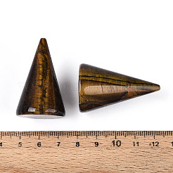 天然タイガーアイリングのディスプレイスタンド  円錐形  2.45~2.55x3.9~4.1cm&nbsp;G-T144-06G