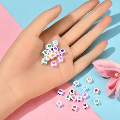 304Pcs 8 Colors White Opaque Acrylic Beads&nbsp;MACR-YW0001-92