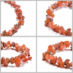 カーネリアン(染色)チップストレッチブレスレット  内径：2-1/8~2-1/4インチ（5.3~5.6cm）&nbsp;BJEW-JB01308-04