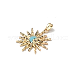 Brass Micro Pave Clear Cubic Zirconia Pendants&nbsp;KK-B138-01G-04