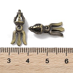 チベットスタイルのブラスビーズ  カドミウムフリー＆鉛フリー  3ヘッドナイフ  アンティークブロンズ  18.5x8.5x6mm  穴：1.8mm&nbsp;KK-M284-62AB