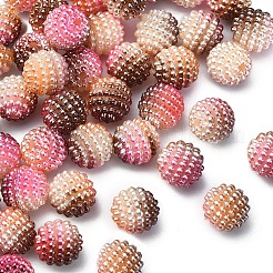 50個の模造真珠アクリルビーズ  ベリービーズ  組み合わせビーズ  ラウンド  砂茶色  10mm  穴：1mm&nbsp;OACR-YW0001-11C